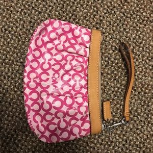 Pink coach wristlet